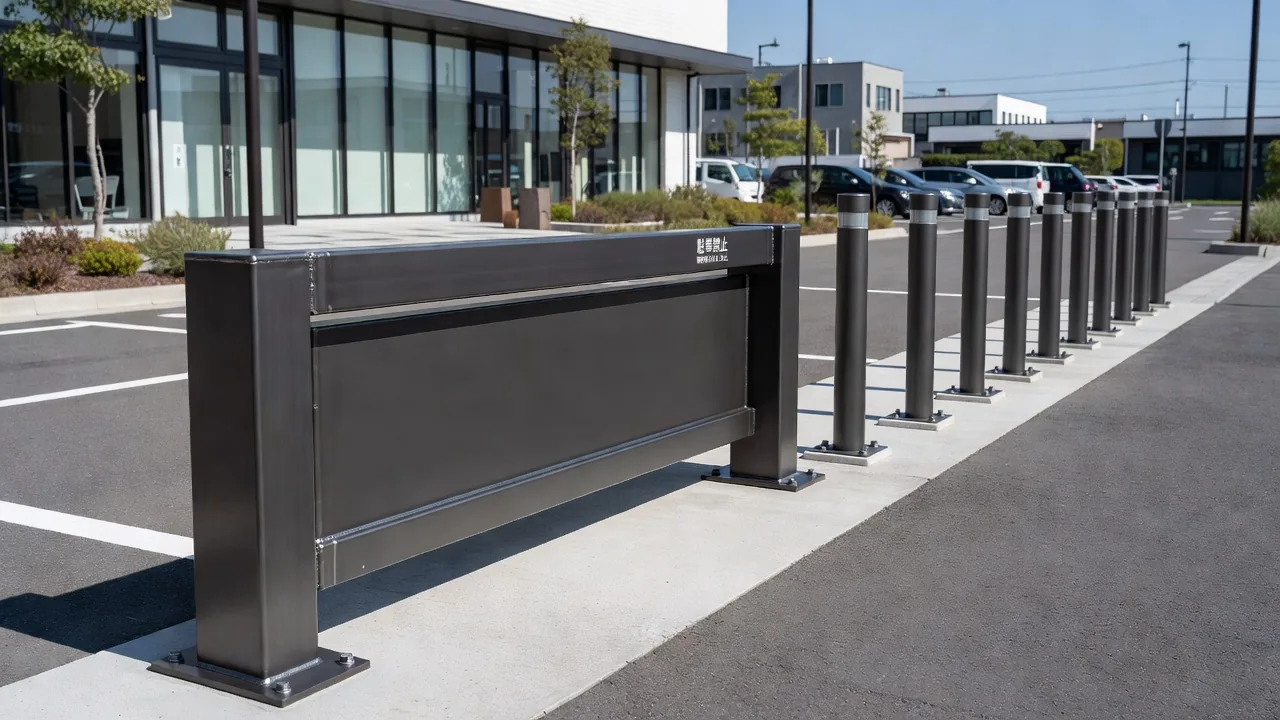 駐車場用スチール製バリカー